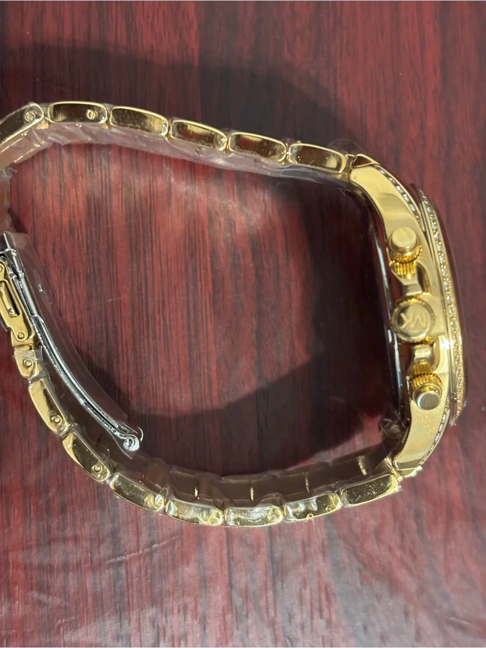 NWOT Michael Kors Gold and White Crystal-Accent Watch, MK6762-Needs Battery